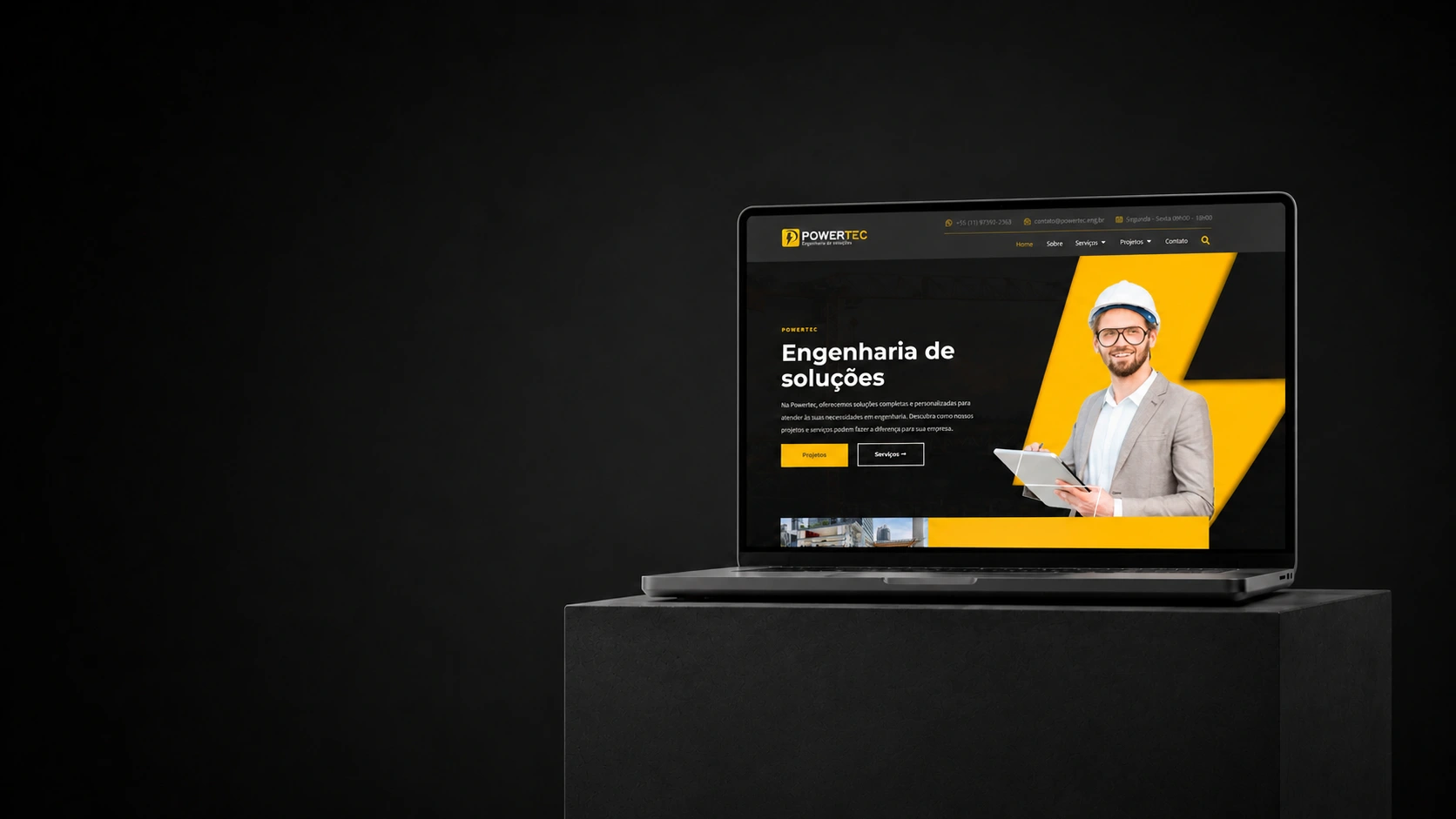 Case Powertec — criação de site pela VEX Growth