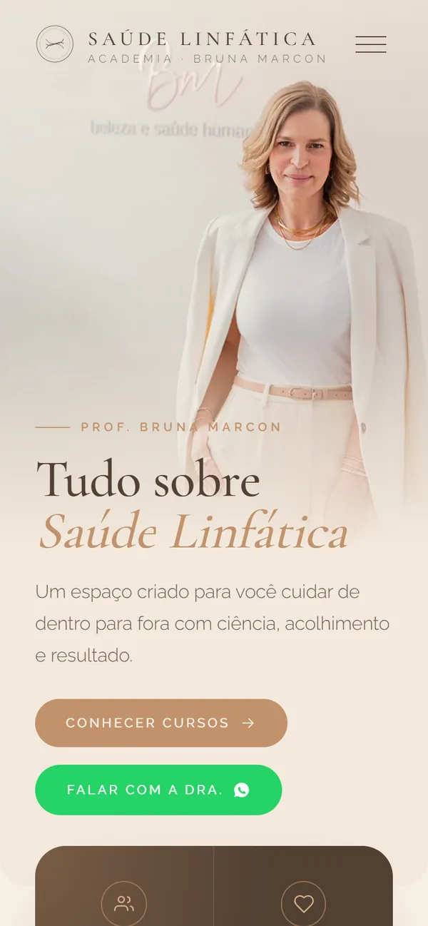 Site Academia da Saúde Linfática no celular