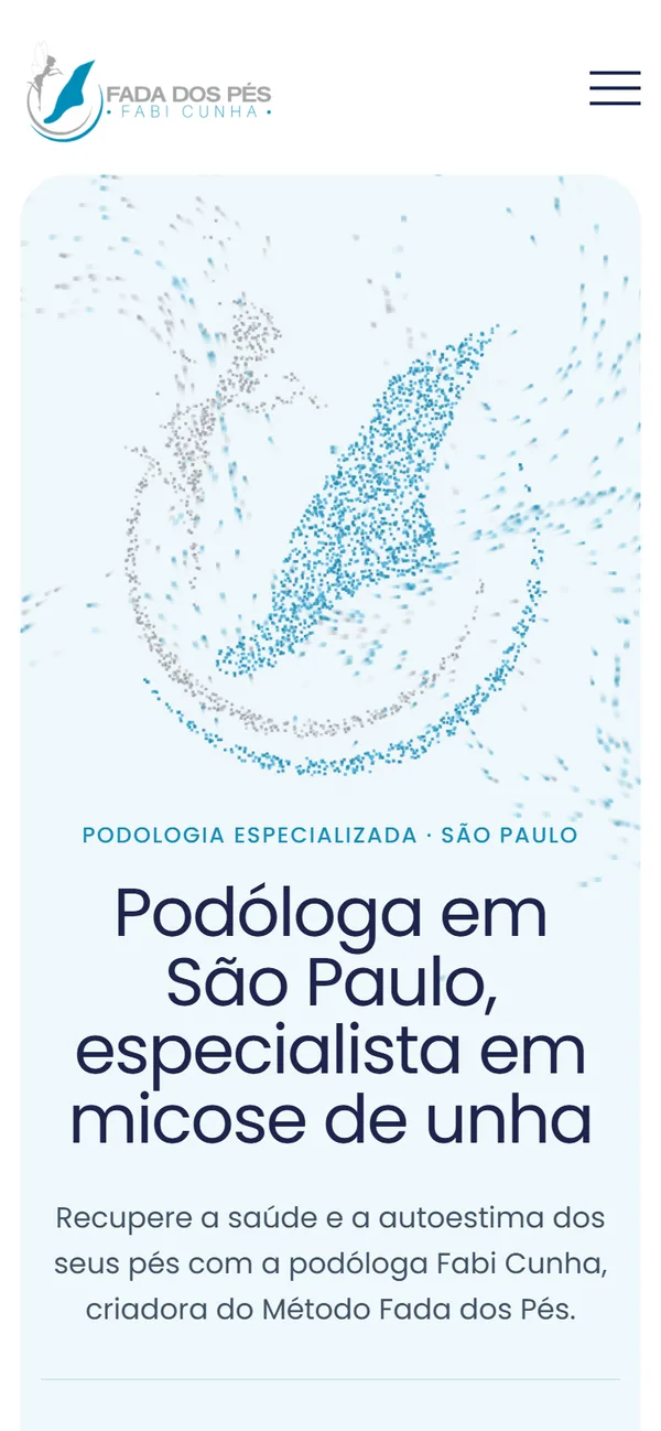 Site Espaço Fada dos Pés no celular